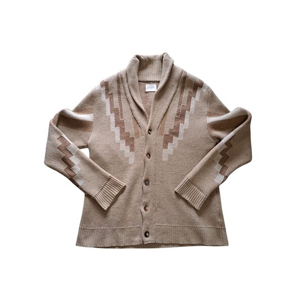 Billy Reid Parsons Cardigan XL Camel Sweater Shawl Collar Cashmere Wool Silk Men - Picture 2 of 10